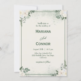 Invitación de boda minimalista botánica moderna