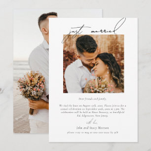 Invitación de boda Minimalista Chic Recién Casados