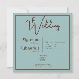 Invitación de boda minimalista Chocolate Mood