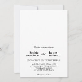 Invitación de boda minimalista clásica moderna