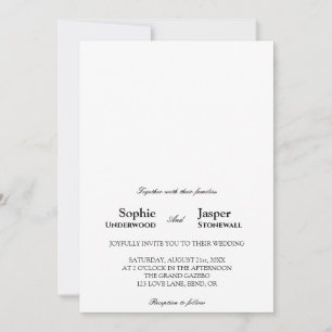 Invitación de boda minimalista clásica moderna