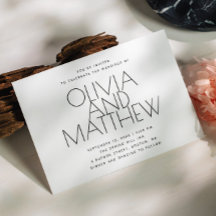 Invitación de Boda Minimalista con Foto y QR | Tip