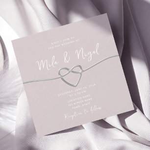 Invitación de boda minimalista cuadrada rosa rubor