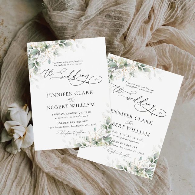 Invitación de Boda Minimalista de Eucalipto (Subido por el creador)