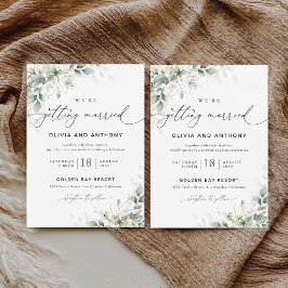 Invitación de Boda Minimalista de Eucalipto