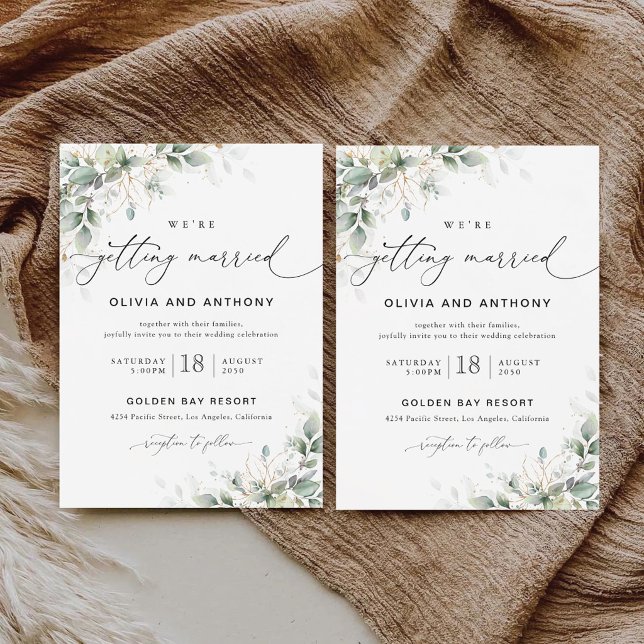 Invitación de Boda Minimalista de Eucalipto (Subido por el creador)