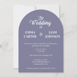 Invitación de boda minimalista de lavanda polvorie