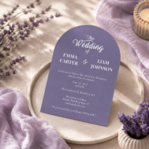 Invitación de boda minimalista de lavanda polvorie