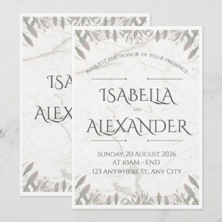 Invitación de Boda Minimalista de Lujo