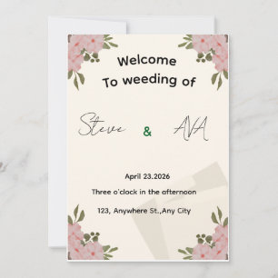 Invitación de boda minimalista de lujo elegante