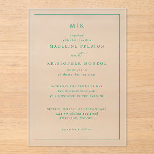 Invitación de Boda Minimalista de Menta Elegante