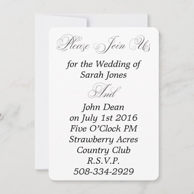 invitación de boda minimalista elegante (Anverso)