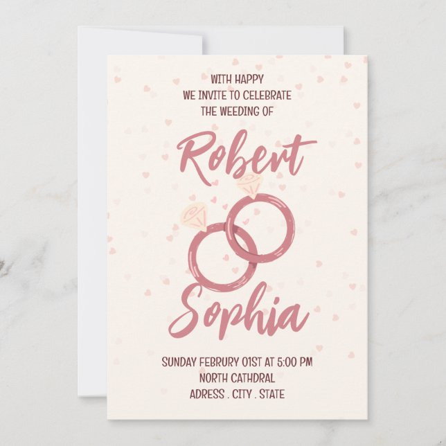 Invitación de boda minimalista elegante (Anverso)