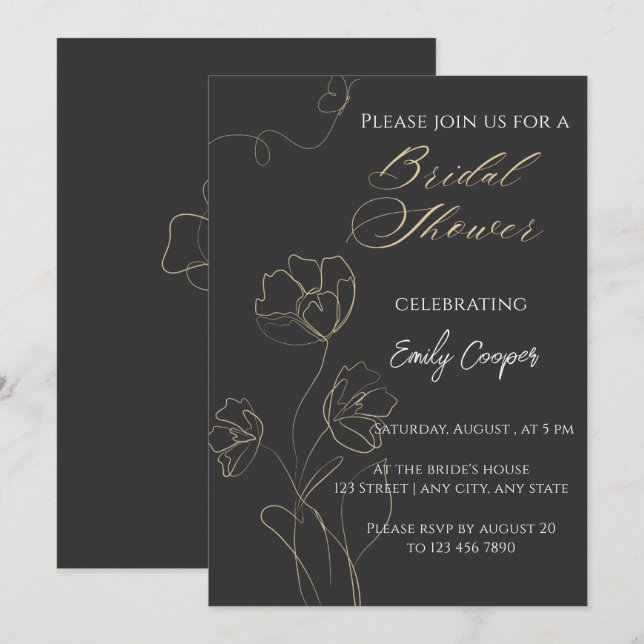 Invitación de boda minimalista elegante (Anverso / Reverso)