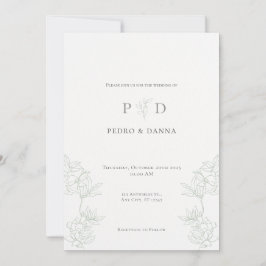 Invitación de boda minimalista elegante