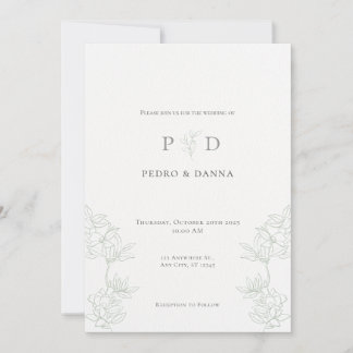 Invitación de boda minimalista elegante