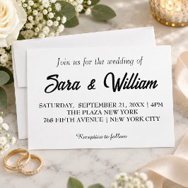Invitación de boda minimalista elegante