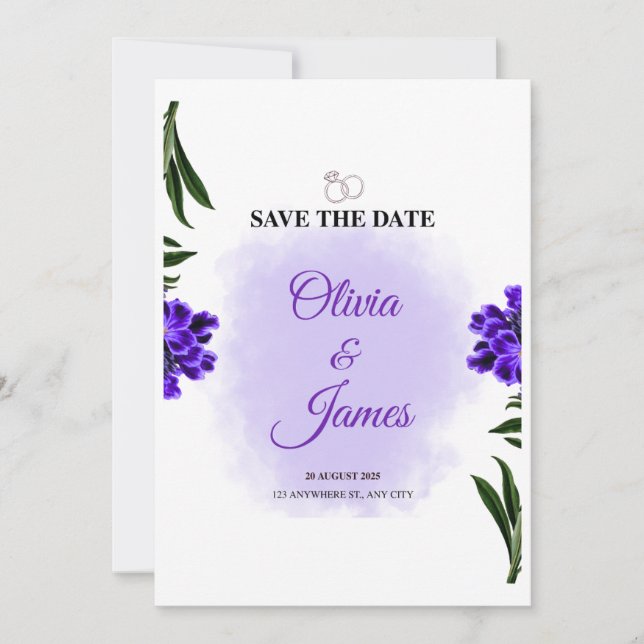 Invitación de boda minimalista elegante (Anverso)