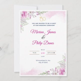 Invitación de boda minimalista elegante