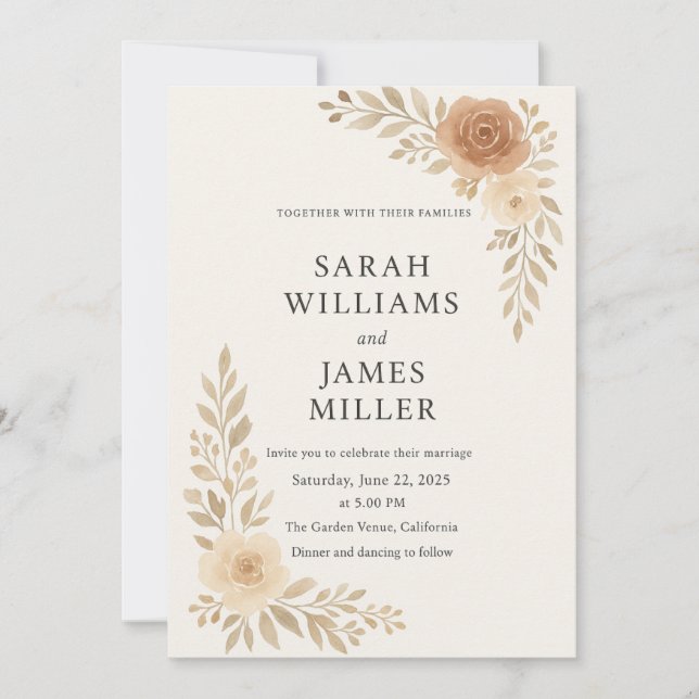 Invitación de Boda Minimalista Elegante (Anverso)