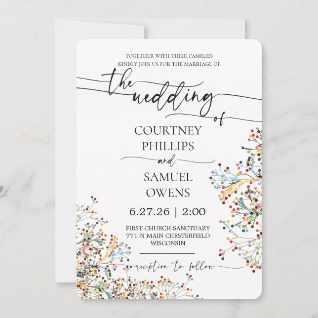 Invitación de boda minimalista elegante (Anverso)