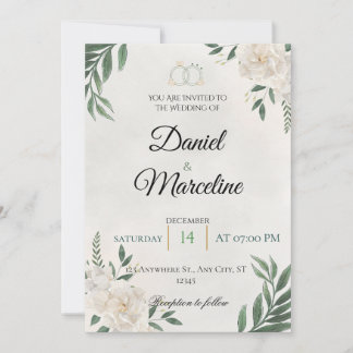 Invitación de boda minimalista elegante