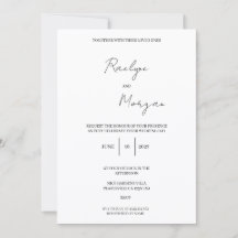 Invitación de boda minimalista elegante