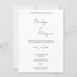 Invitación de boda minimalista elegante