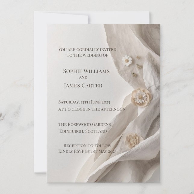 Invitación de boda minimalista elegante (Anverso)