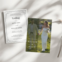 Invitación de Boda Minimalista Elegante Foto Moder