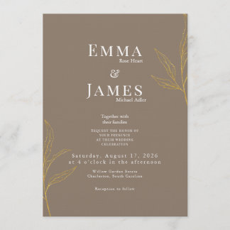 Invitación de boda minimalista elegante | Moderna