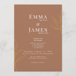 Invitación de boda minimalista elegante | Moderna