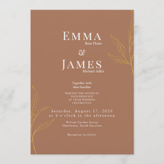 Invitación de boda minimalista elegante | Moderna