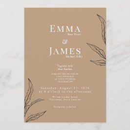 Invitación de boda minimalista elegante | Moderna