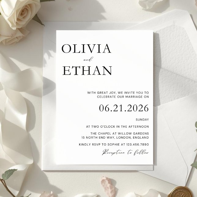Invitación de boda minimalista elegante moderna (Subido por el creador)