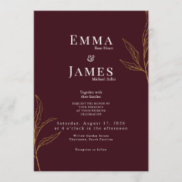 Invitación de boda minimalista elegante | Moderna