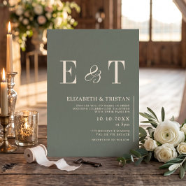 Invitación de boda minimalista elegante sabio