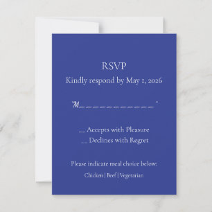 Invitación de Boda Minimalista en Azul Profundo