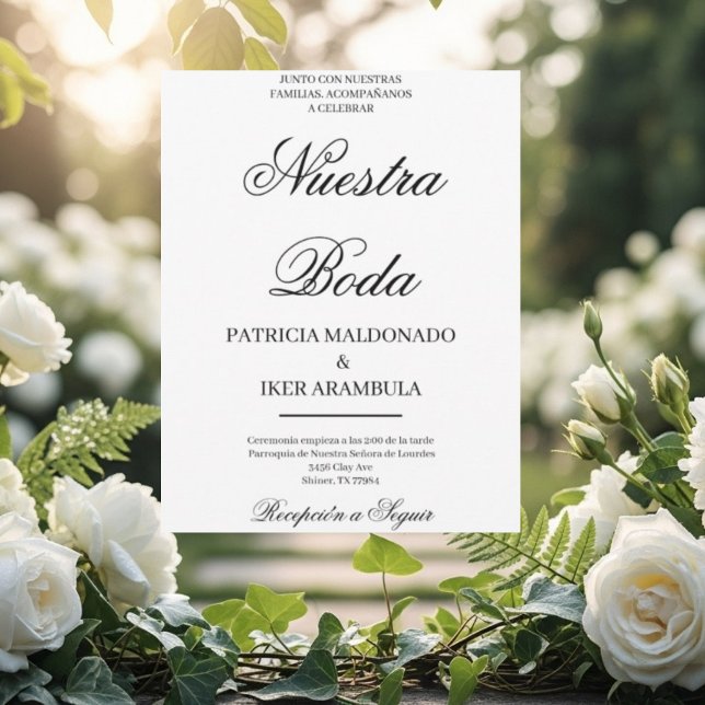 invitación de boda minimalista en español (Subido por el creador)