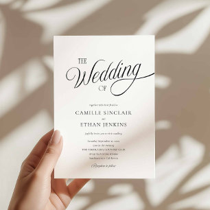 Invitación de boda minimalista en negro y blanco