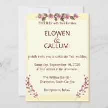 Invitación de boda minimalista floral botánica