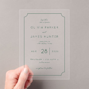Invitación de boda minimalista gris elegante