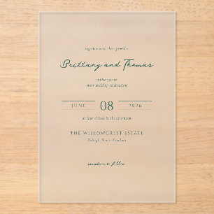 Invitación de boda minimalista gris elegante