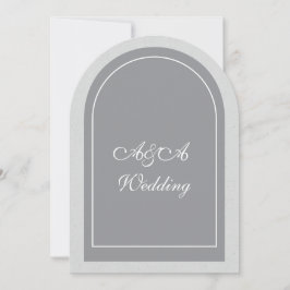 Invitación de boda minimalista gris y arco gris cl