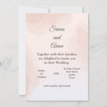 Invitación de boda minimalista, mármol rosa