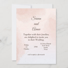 Invitación de boda minimalista, mármol rosa