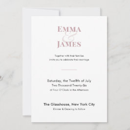 Invitación de Boda Minimalista Mauve | Código QR