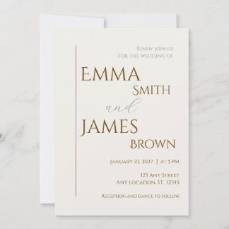 Invitación de Boda Minimalista Moderna