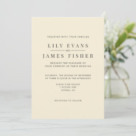 Invitación de boda minimalista moderna