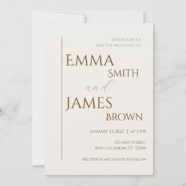 Invitación de Boda Minimalista Moderna